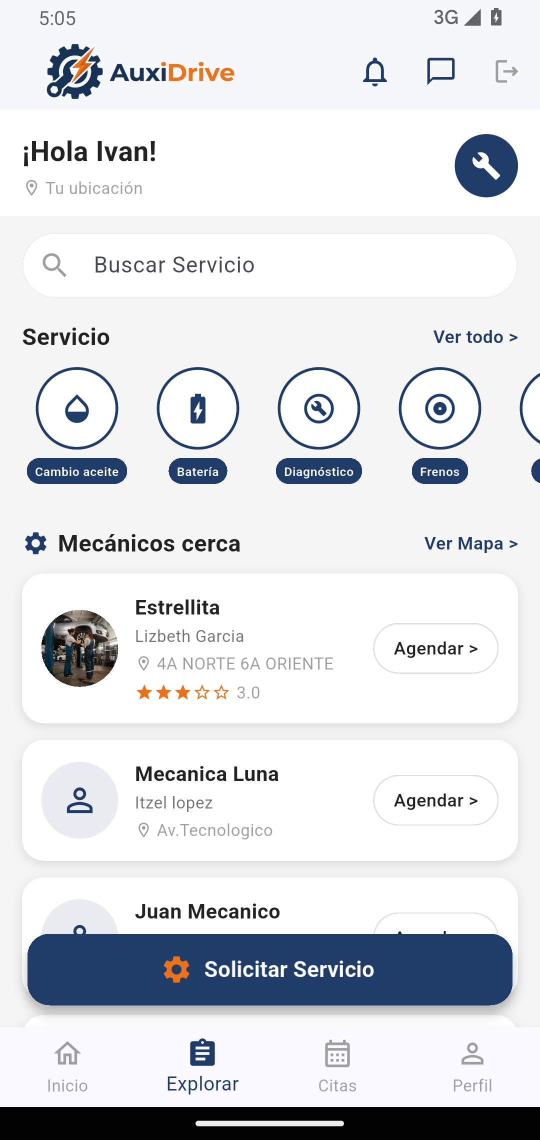 AuxiDrive - Explorar mecánicos