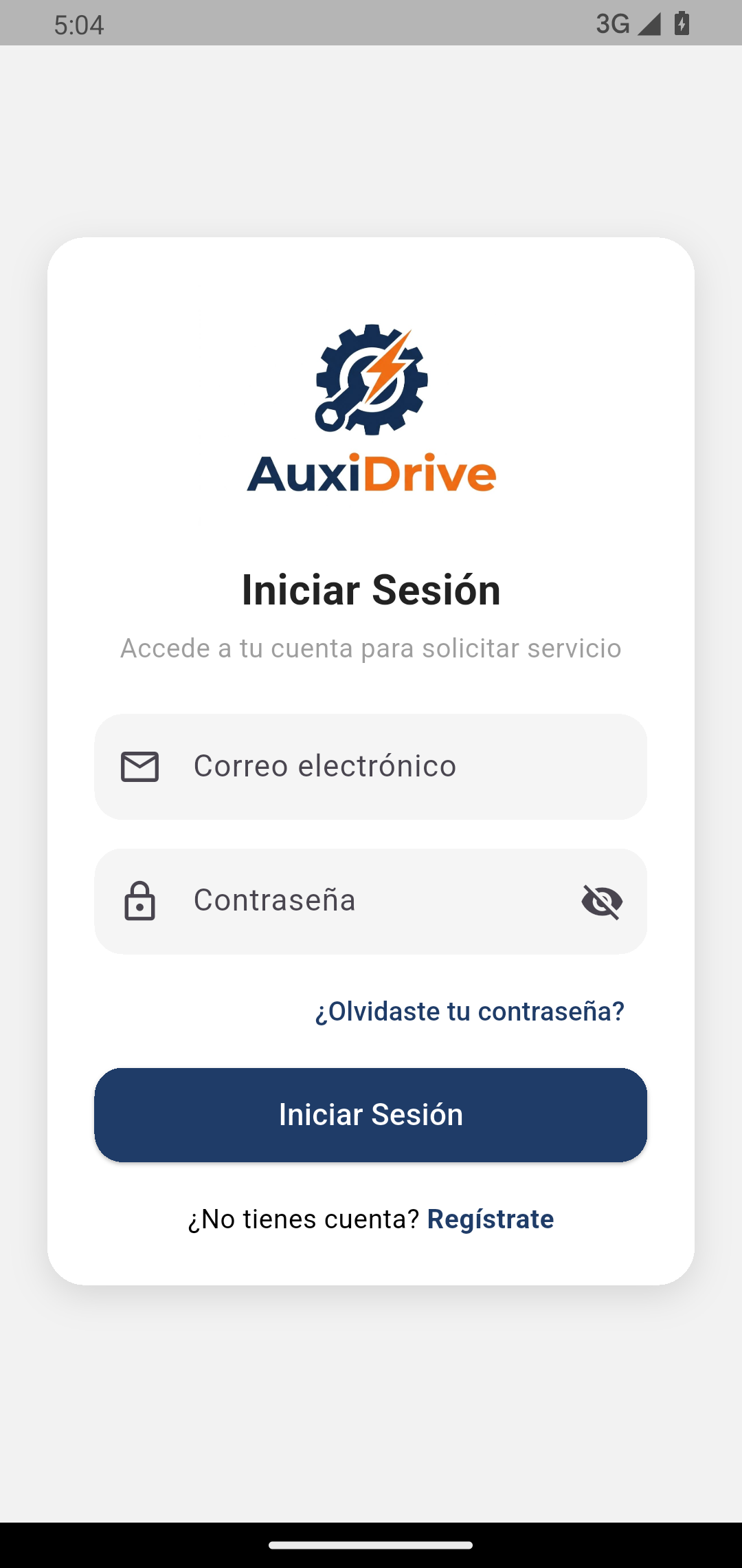AuxiDrive - Inicio de sesión